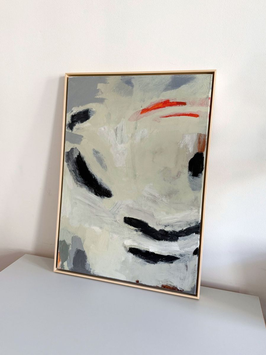 grey sea, original painting on canvas