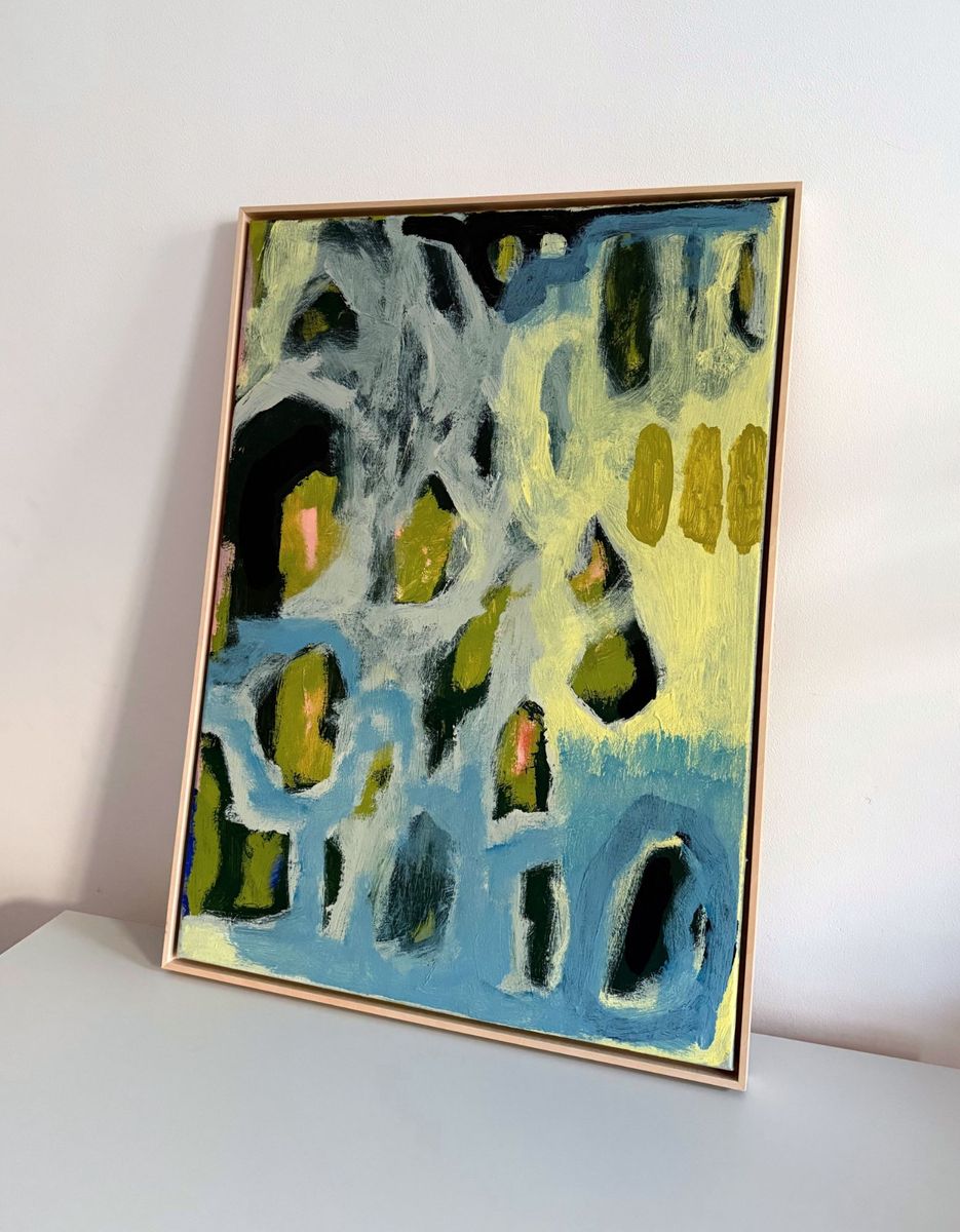 umbrellas, original painting on canvas