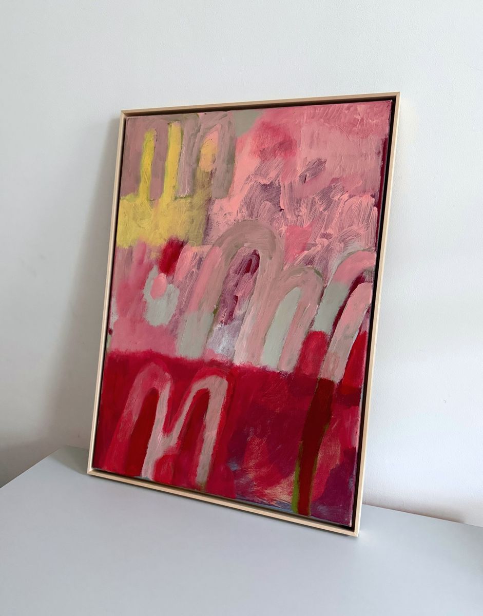 written in neon lights, original painting on canvas