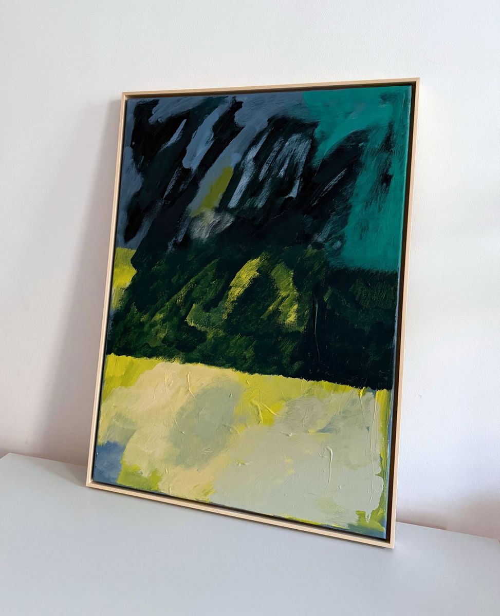 leftovers are in the fridge, original painting on canvas
