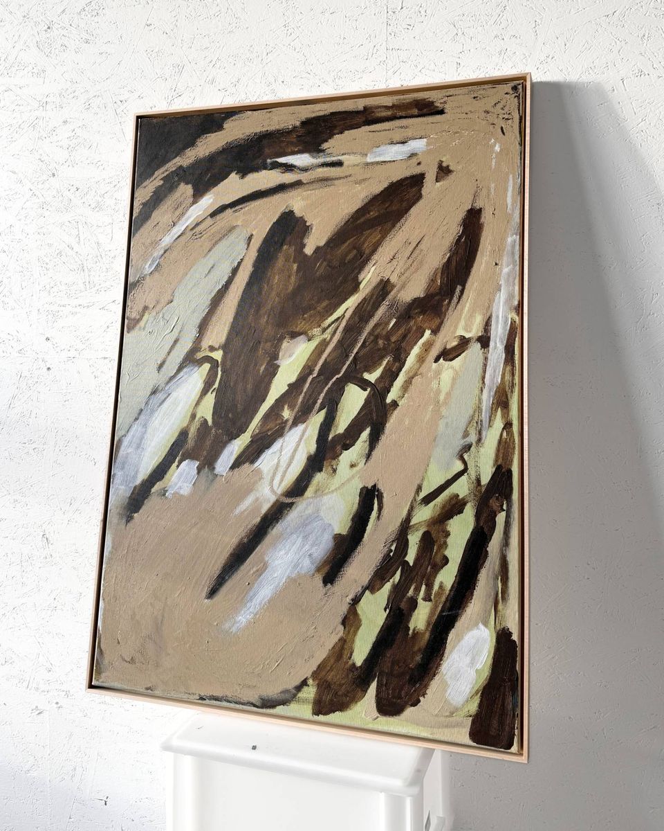 the chaos is still there, but you know it won't stay, original painting on canvas, alternate view
