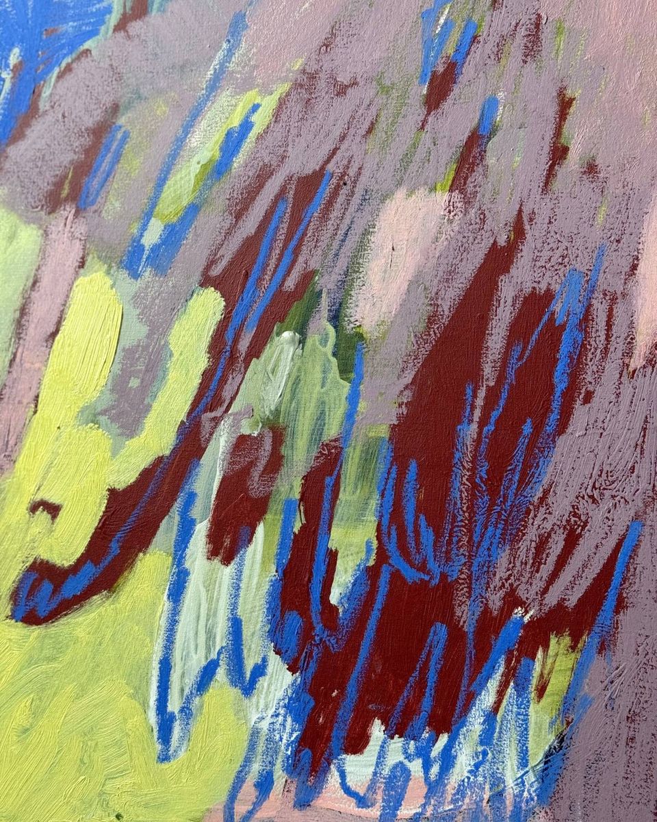 one more layer of sunshine, detail of the paint texture