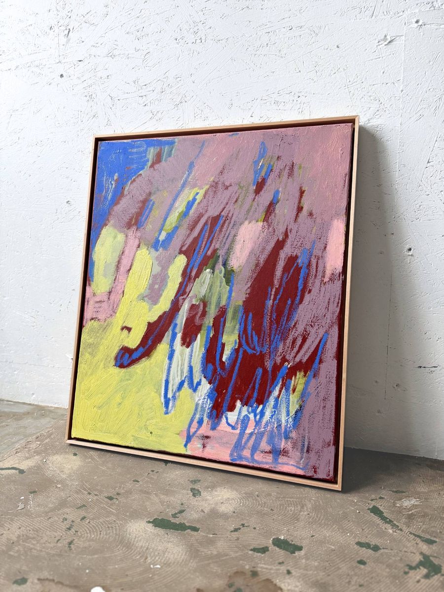 one more layer of sunshine, original painting on canvas, alternate view